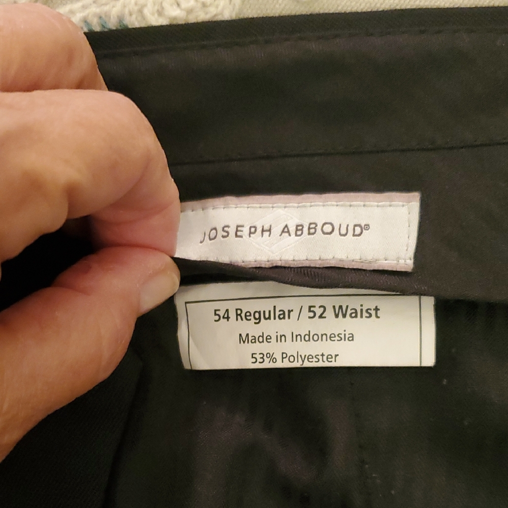 Joseph Abboud Dark Gray Wool-Blend Pants